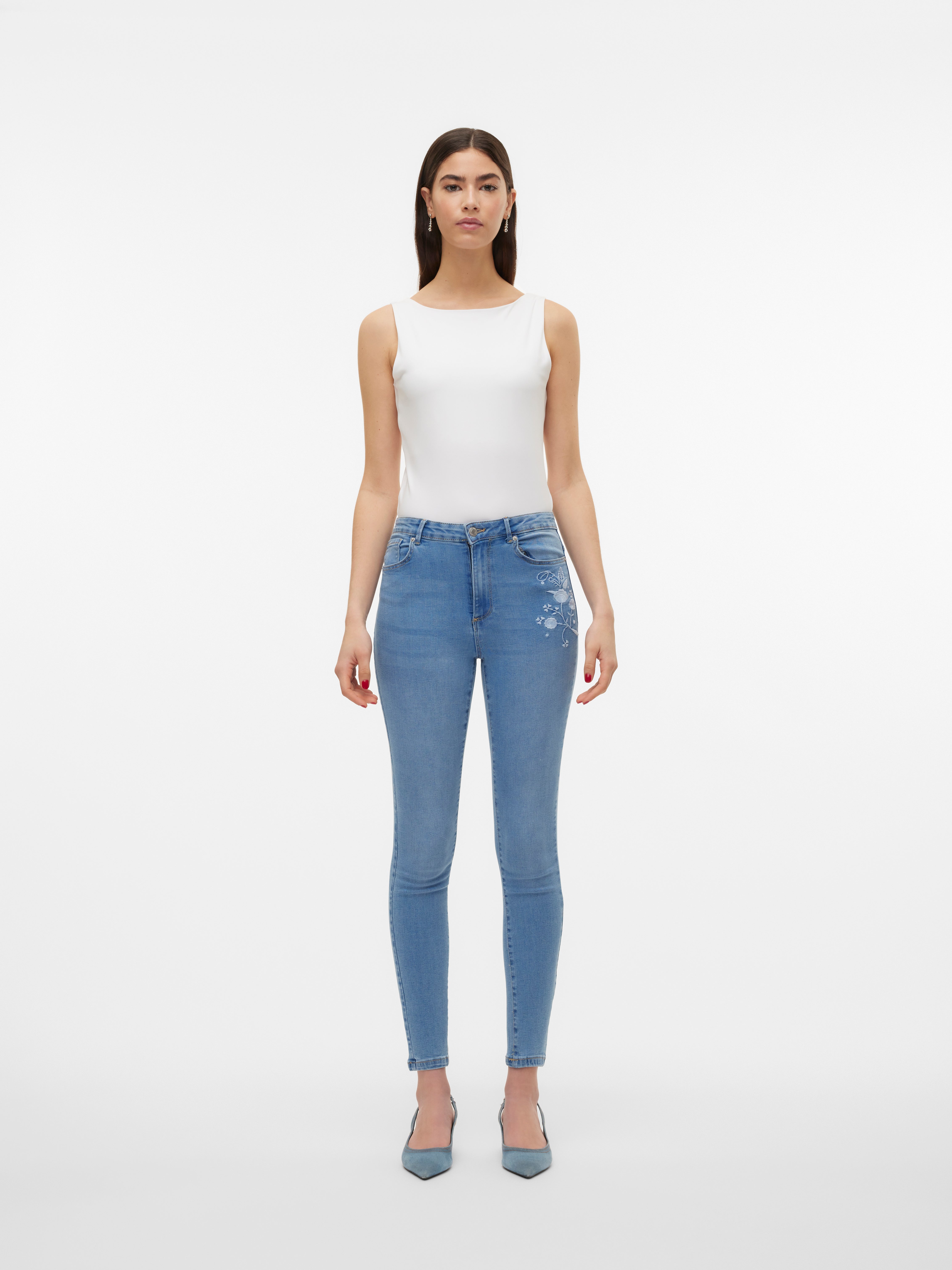 VMSOPHIA Hohe Taille Skinny Fit Jeans