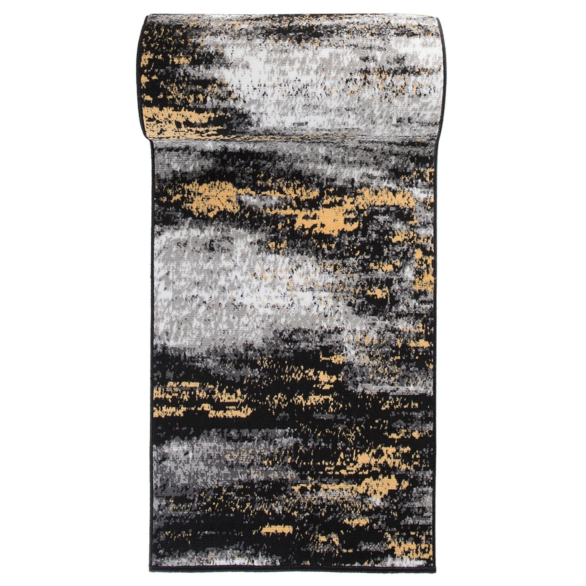Läufer Läufer Flurläufer Modern für Vorzimmer 70 cm Breit Grau Gelb, Mazovia, 70 x 100 cm, Kurzflor, Meterware, Höhe 8 mm, Kurzflor - niedrige Florhöhe