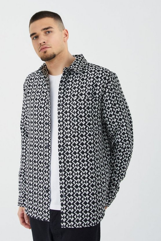 Tall langärmliges strukturiertes Overshirt