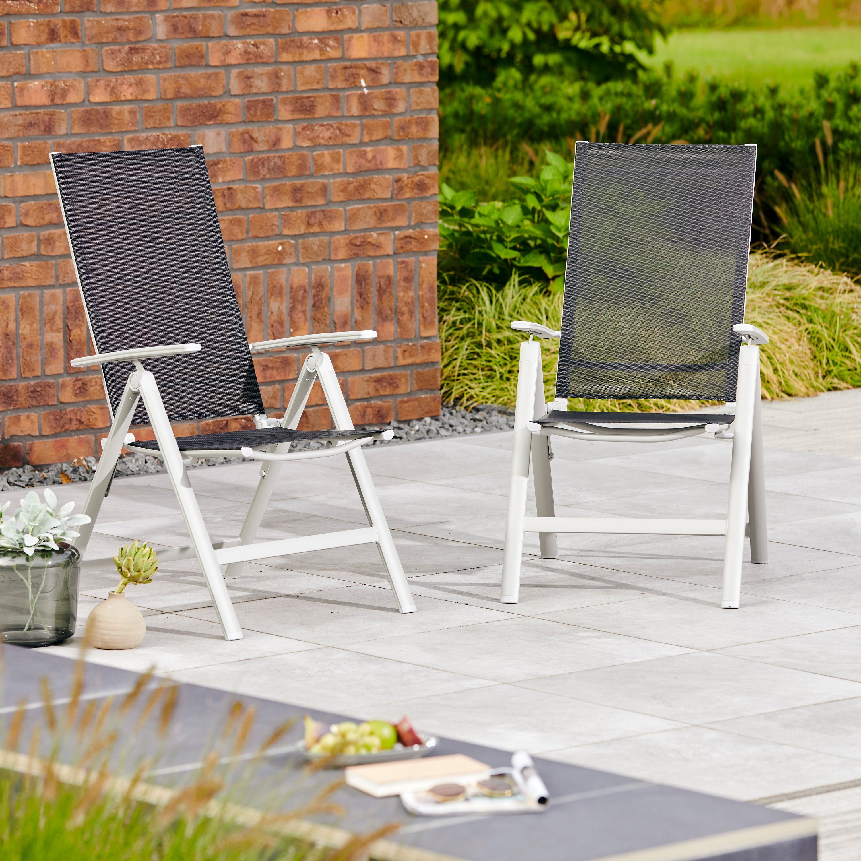 VANAGE Hochlehner VG-0277 (2 St), Gartenstuhl, 2er Set, Hochlehner, schwarz