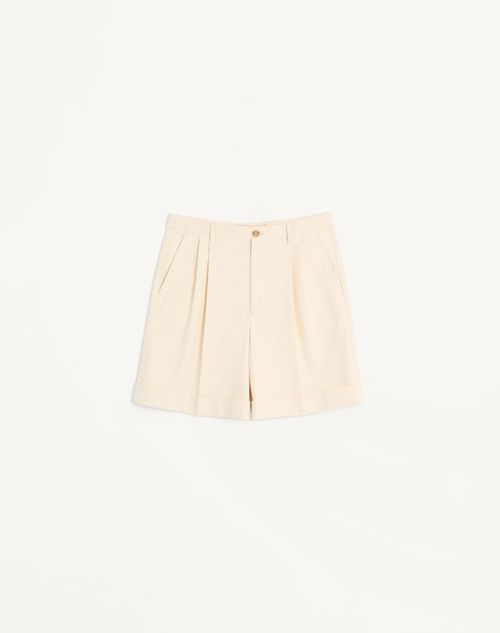 Bermudashorts van katoenen canvas met omgeslagen pijpen