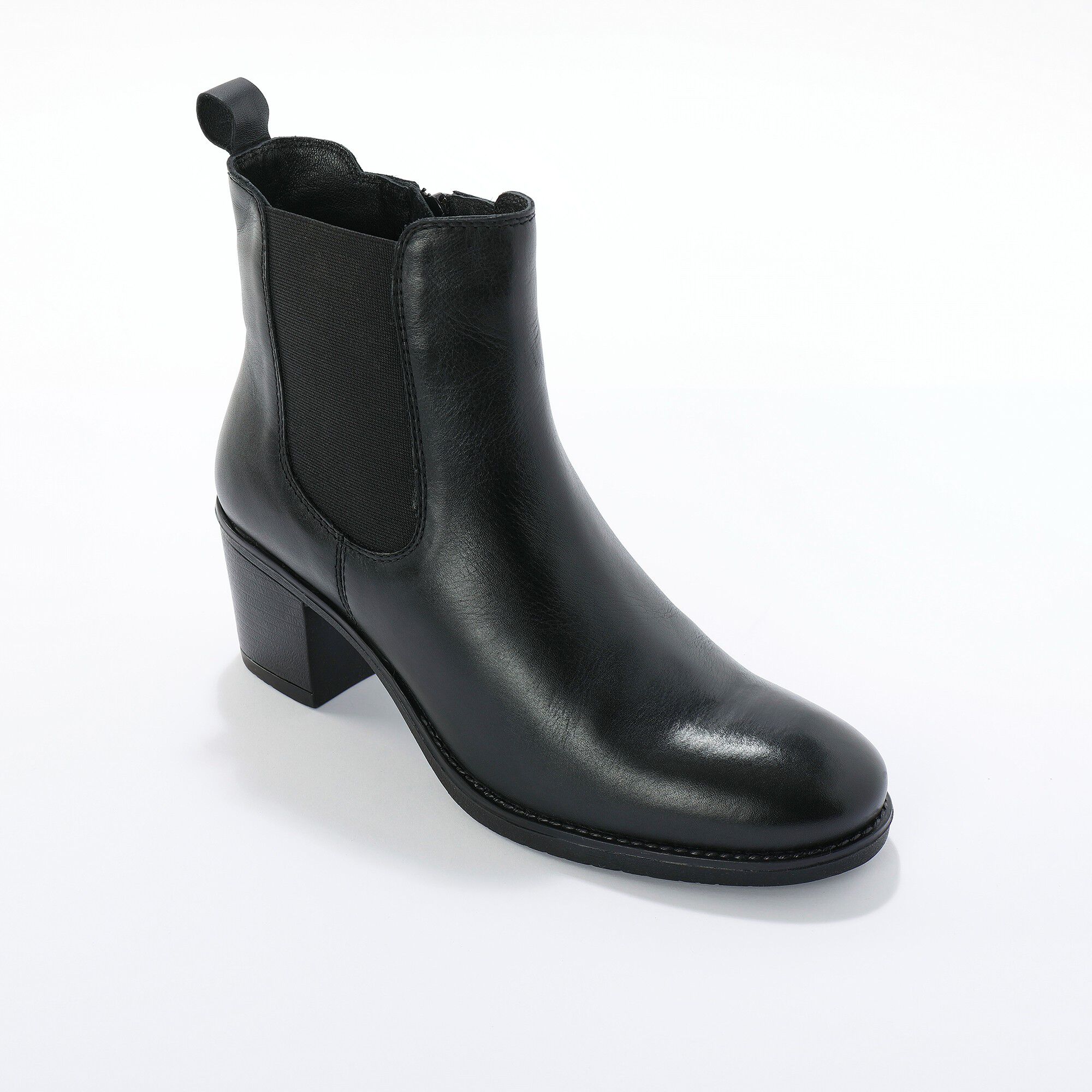 Boots chelsea à talons, cuir