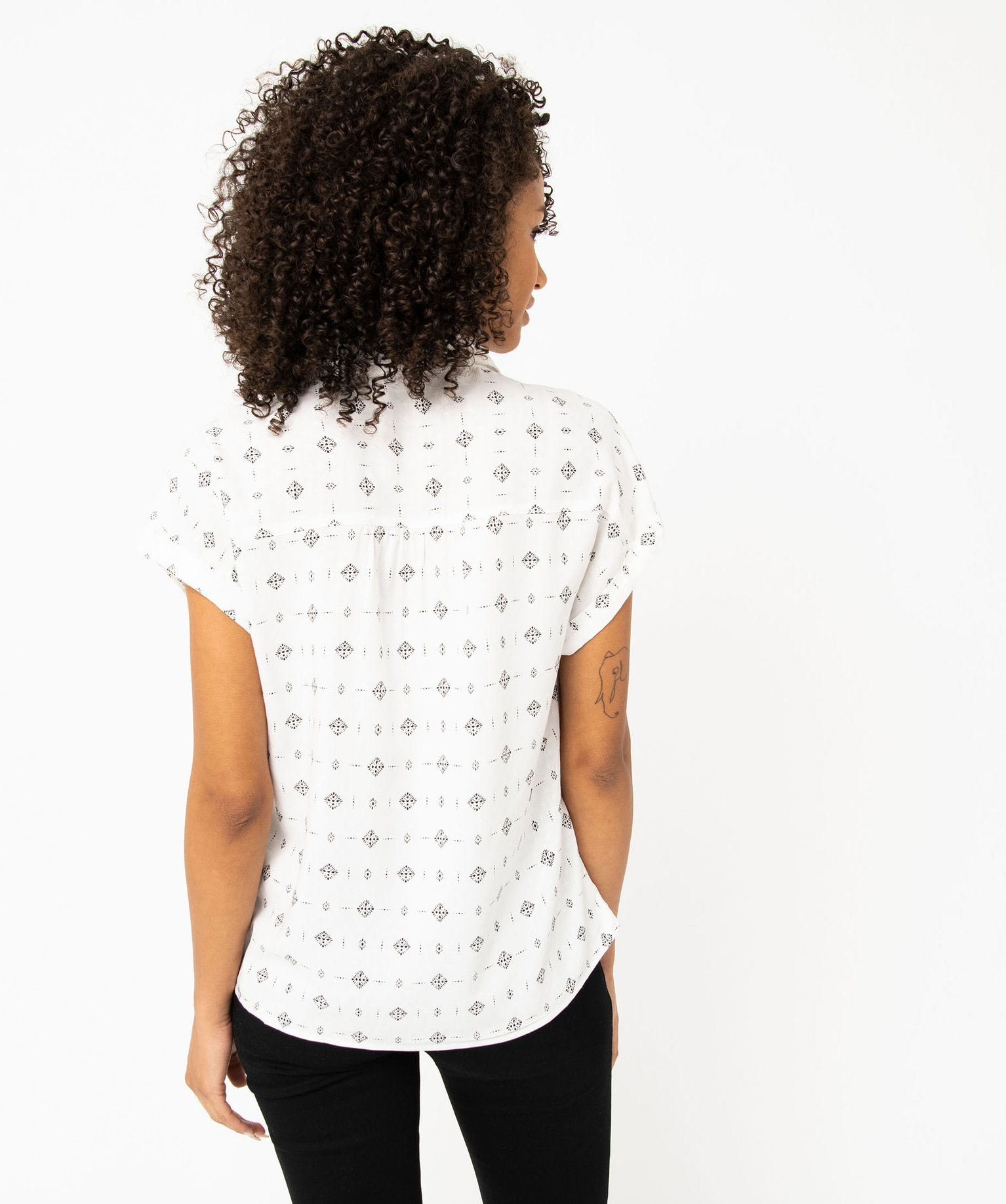 Chemise imprimée à manches courtes femme imprime | GEMO
