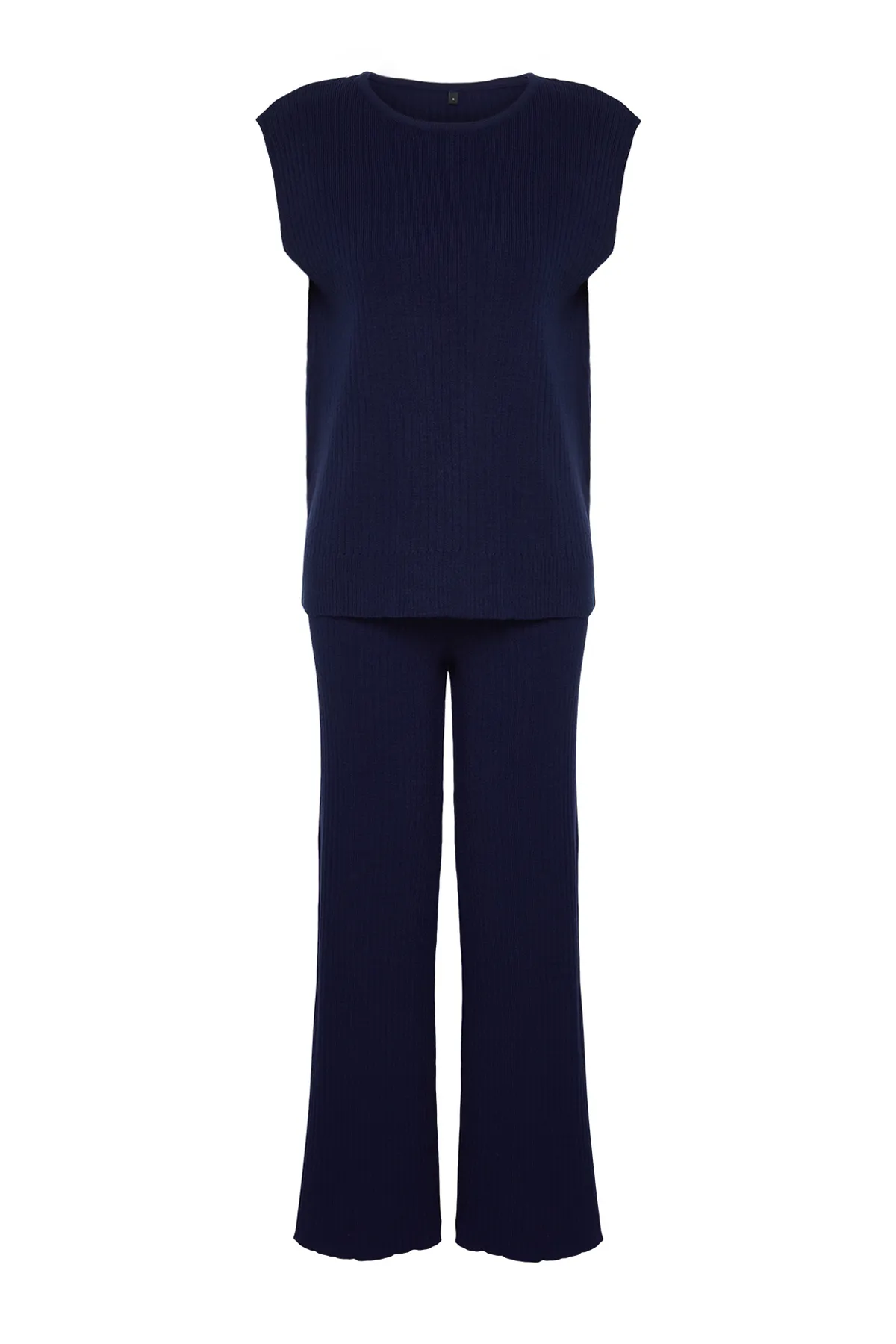 Trendyol Collection  Marineblaues, bequem geschnittenes Basic-Strickober- und -Unterteil-Set TWOSS24AU00011