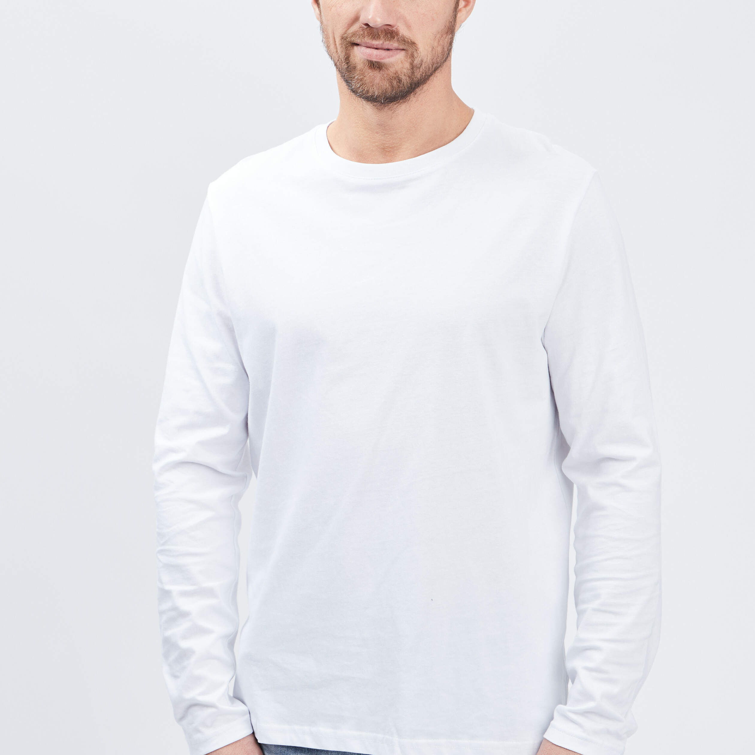 T-shirt manches longues blanc homme | La Halle