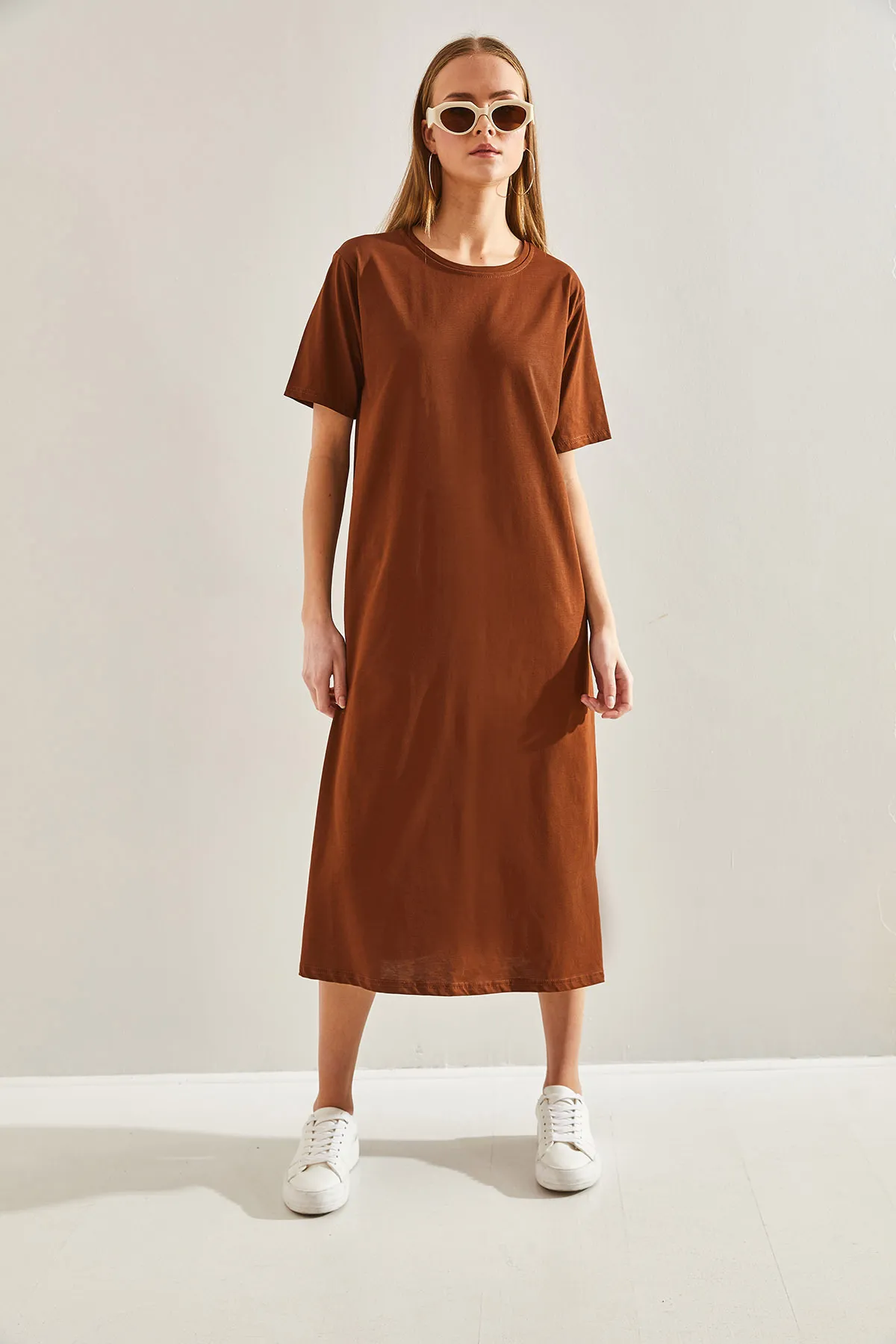 Bianco Lucci  Damen Basic Langes Kleid