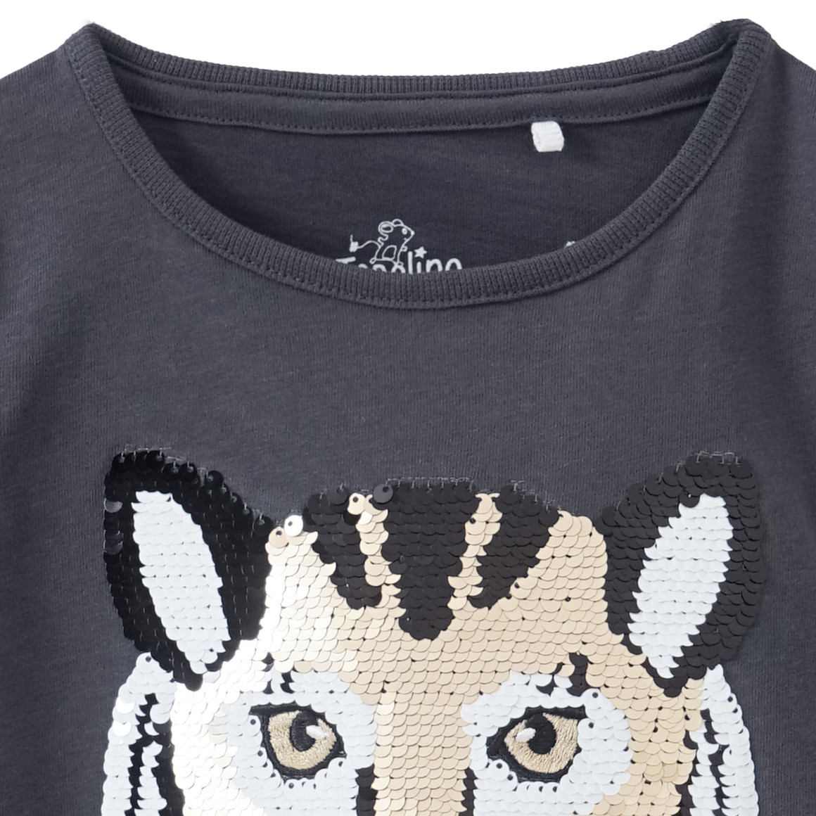 Mädchen Langarmshirt mit Wendepailletten