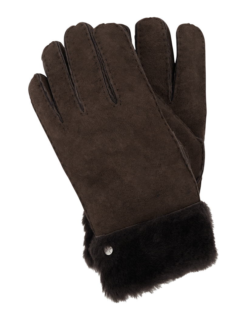 Handschuhe aus Lammshearling in schokobraun