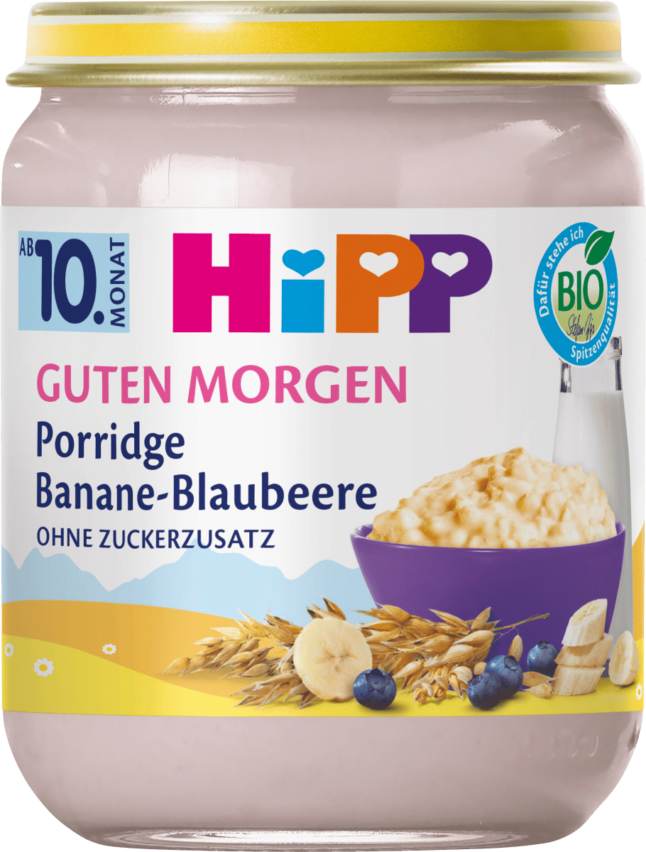 Porridge Frühstück Banane-Blaubeere Haferbrei ab dem 10. Monat, 160 g