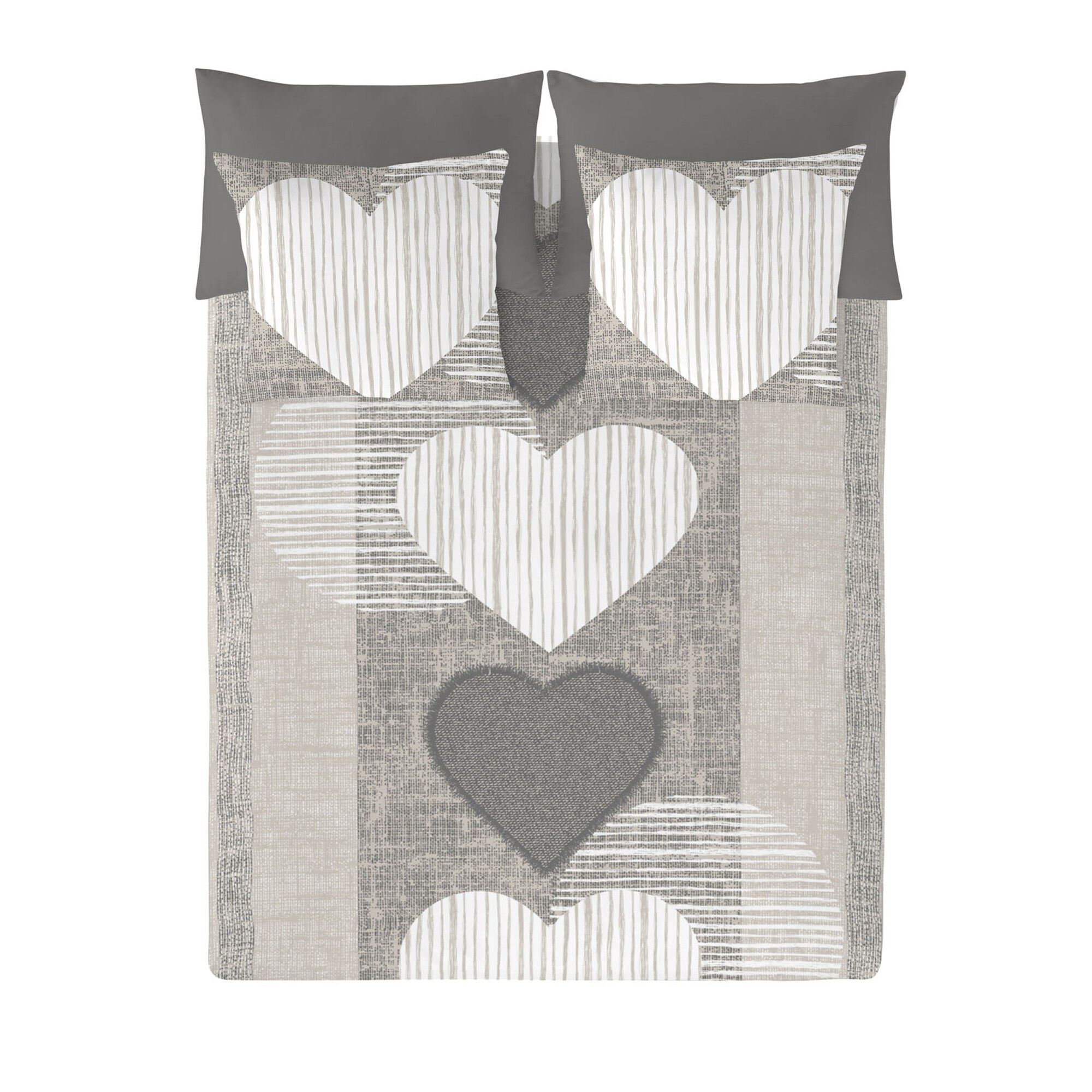 Linge de lit coeurs coton