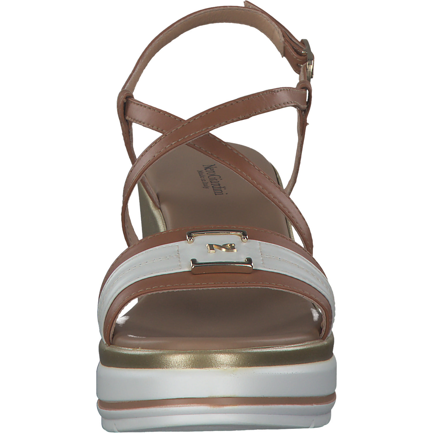 NeroGiardini E307701D, Plateau-Sandaletten, Damen, cognac/milk