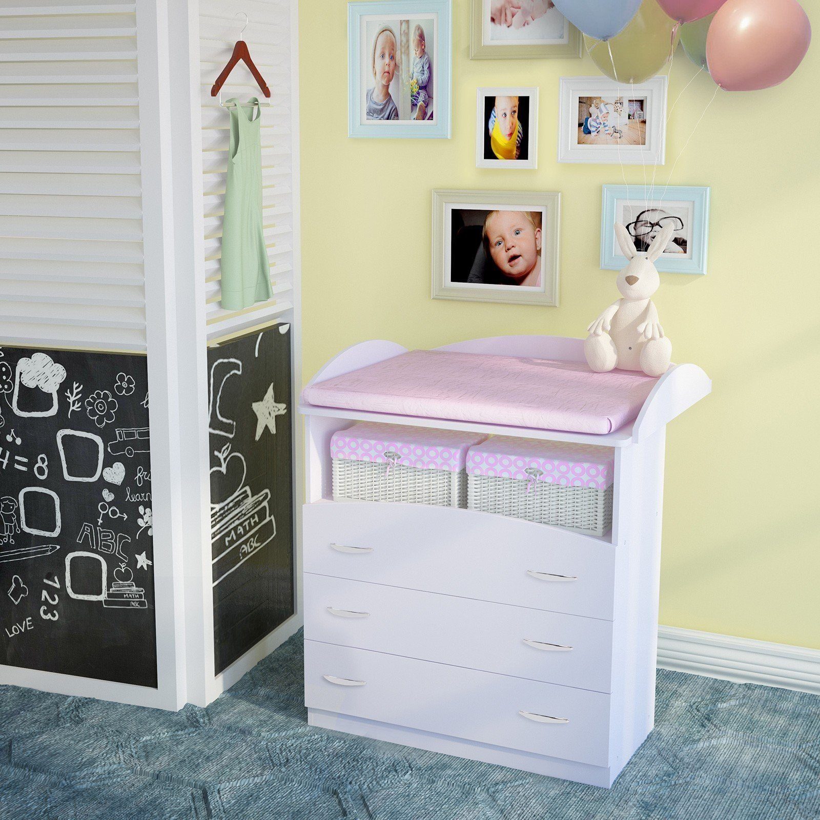 Infantastic Wickelkommode Wickelkommode Wickelregal Baby Kommode Wickeltisch Aufsatz Weiß