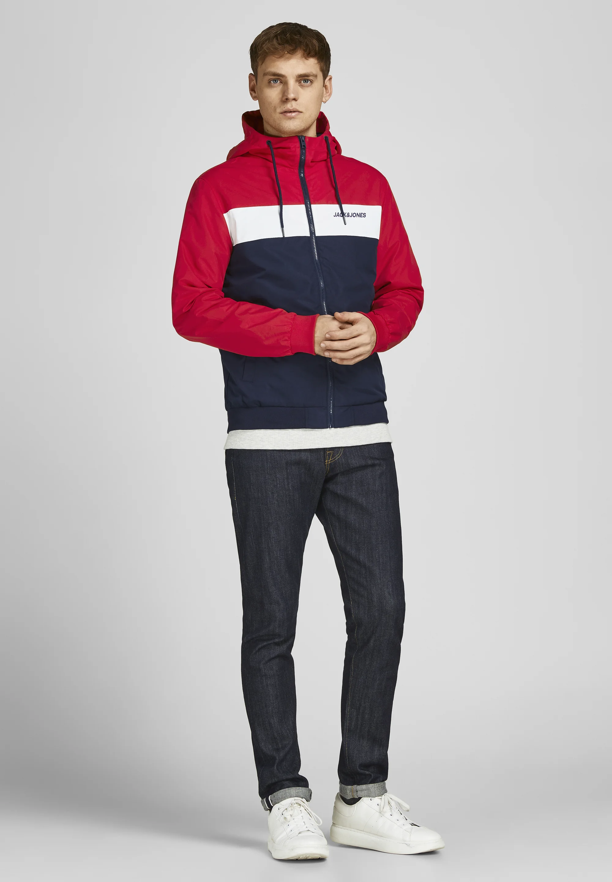 Jack & Jones JJERUSH BLOCKING HOOD - Chaqueta ligera