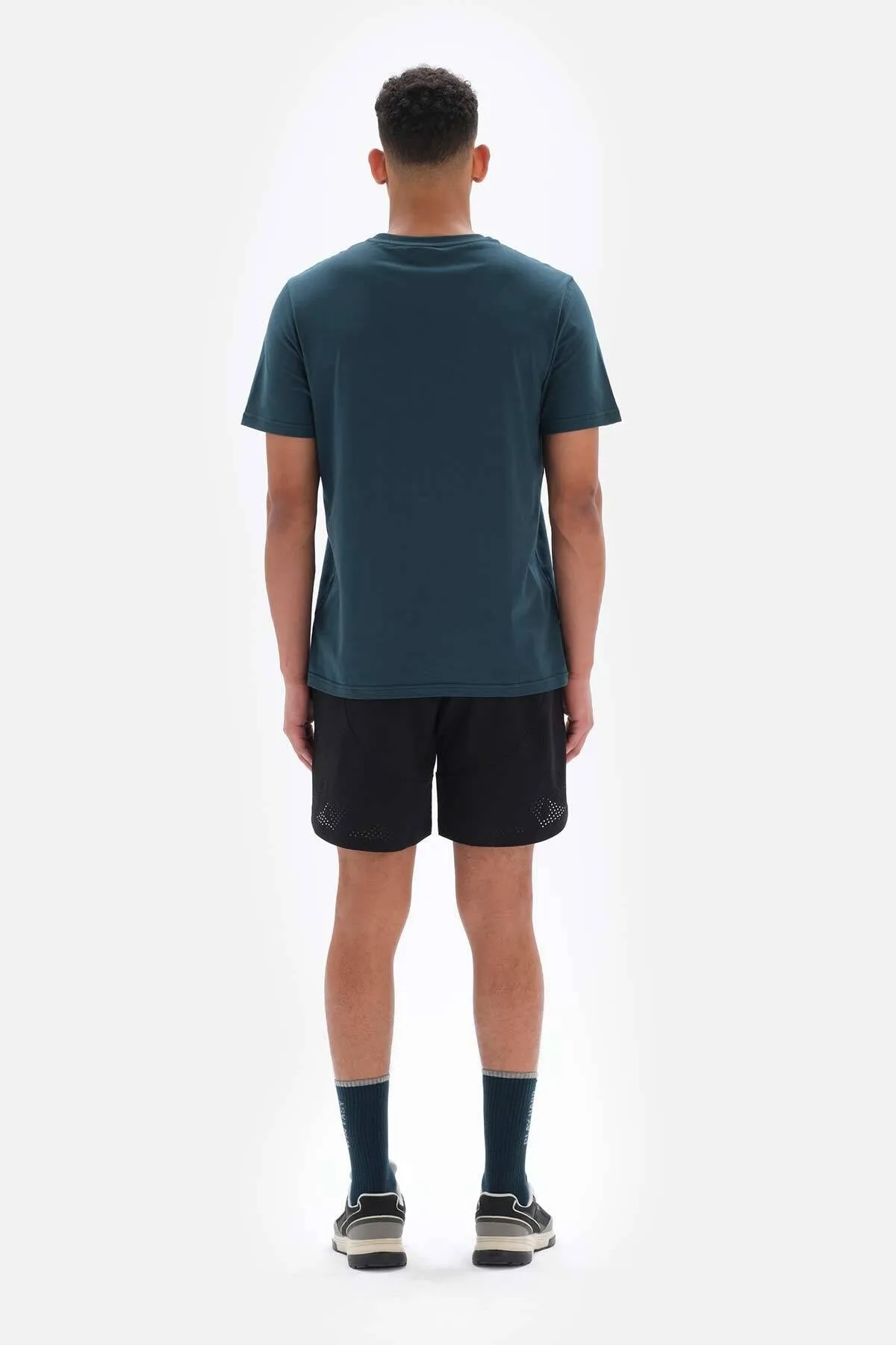 Dagi  Petrol Herren-T-Shirt mit Drop Shot-Aufdruck