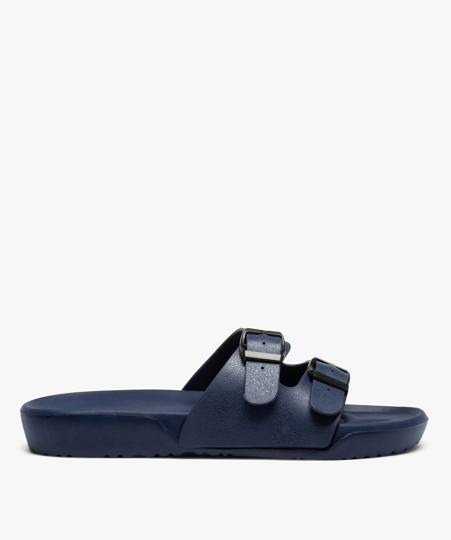 Mules de piscine homme unies à brides ajustables marine | GEMO