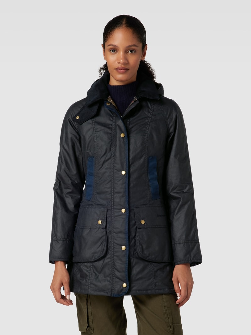Jacke mit geripptem Umlegekragen Modell 'BOWER' in marineblau
