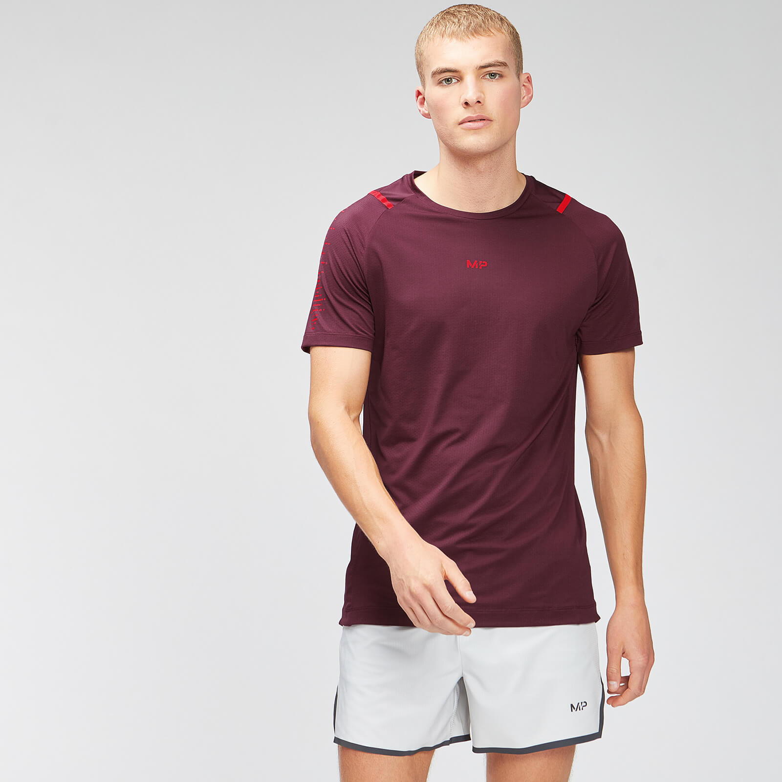 T-shirt à manches courtes MP Velocity pour hommes – Merlot