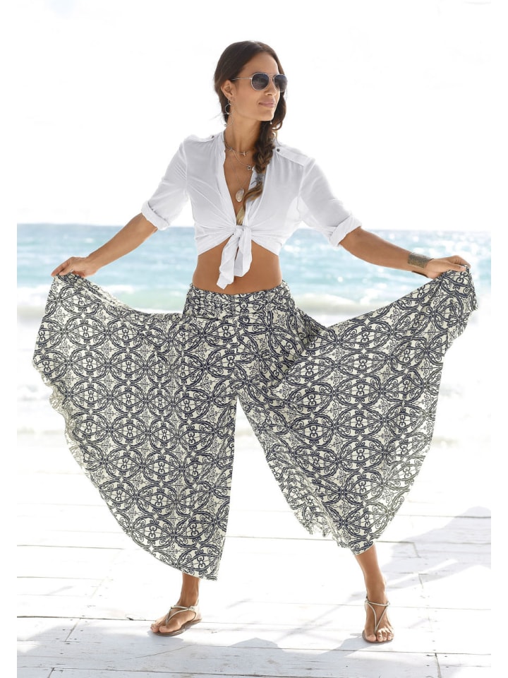 LASCANA Hosenrock in marine-creme günstig kaufen