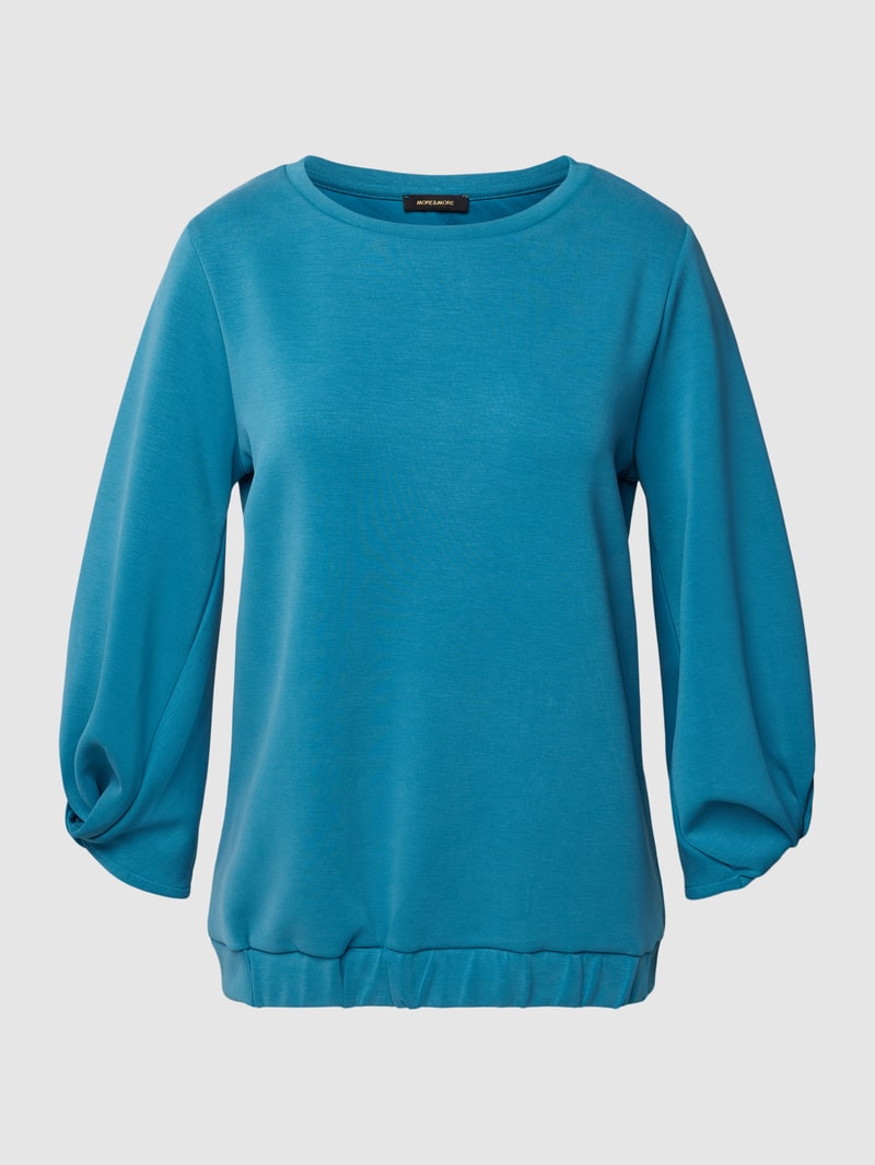 Sweatshirt mit elastischen Abschlüssen in aqua blau