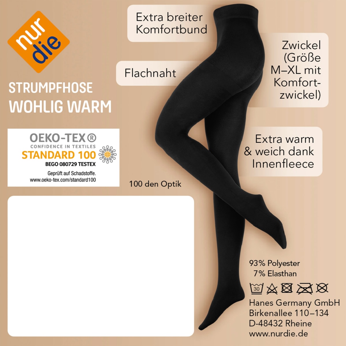Strumpfhose Wohlig Warm schwarz Gr. 40/44, 1 St