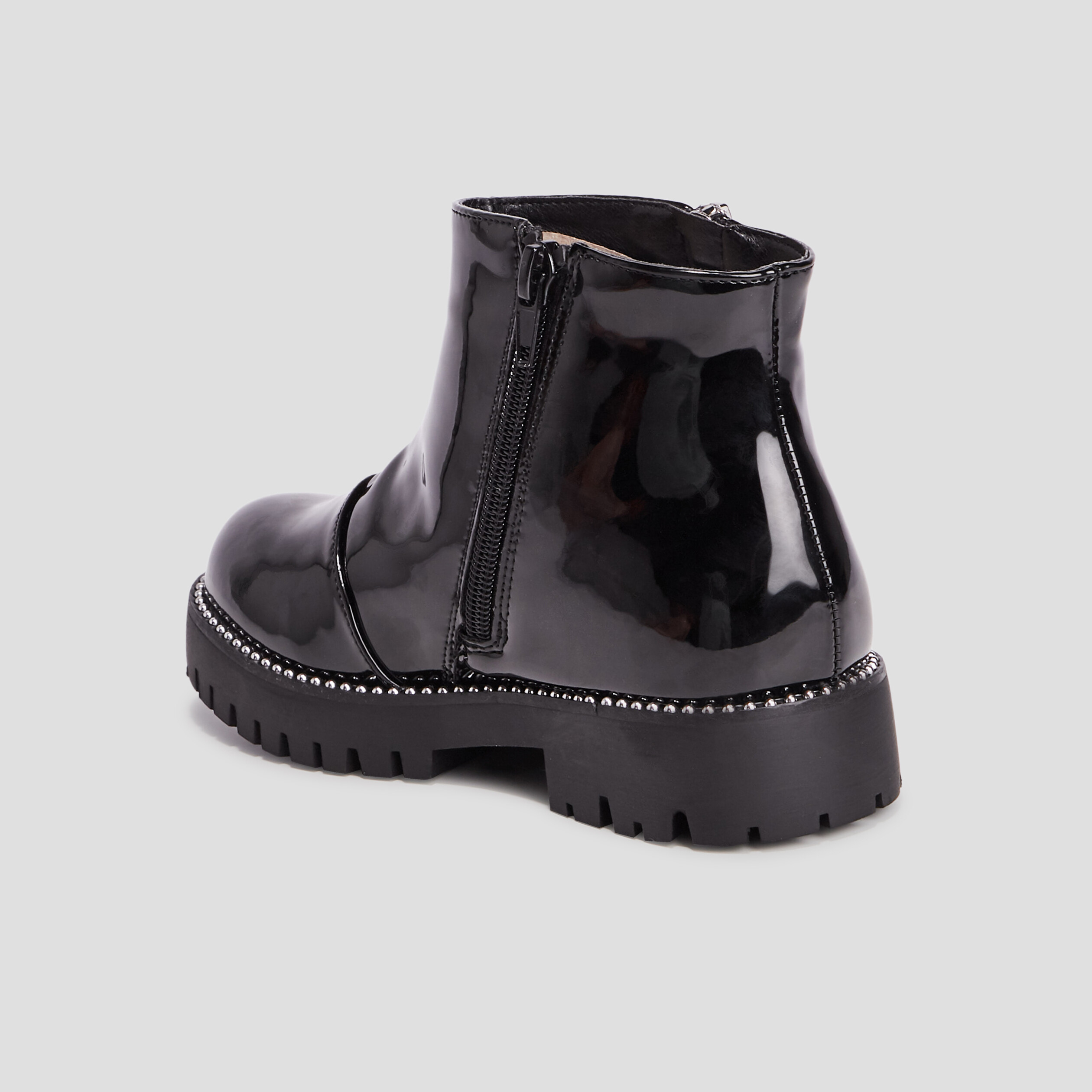 Bottines zippées vernies noir fille | La Halle