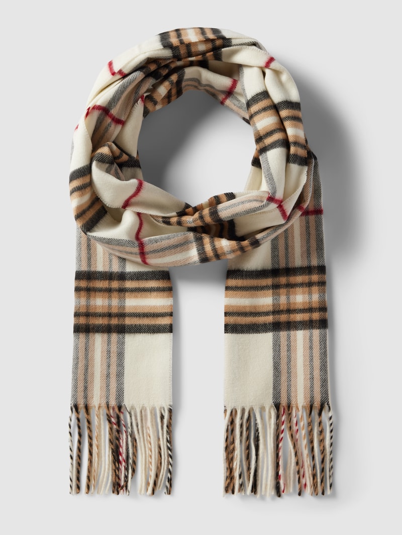 Schal mit Tartan-Karo in offwhite