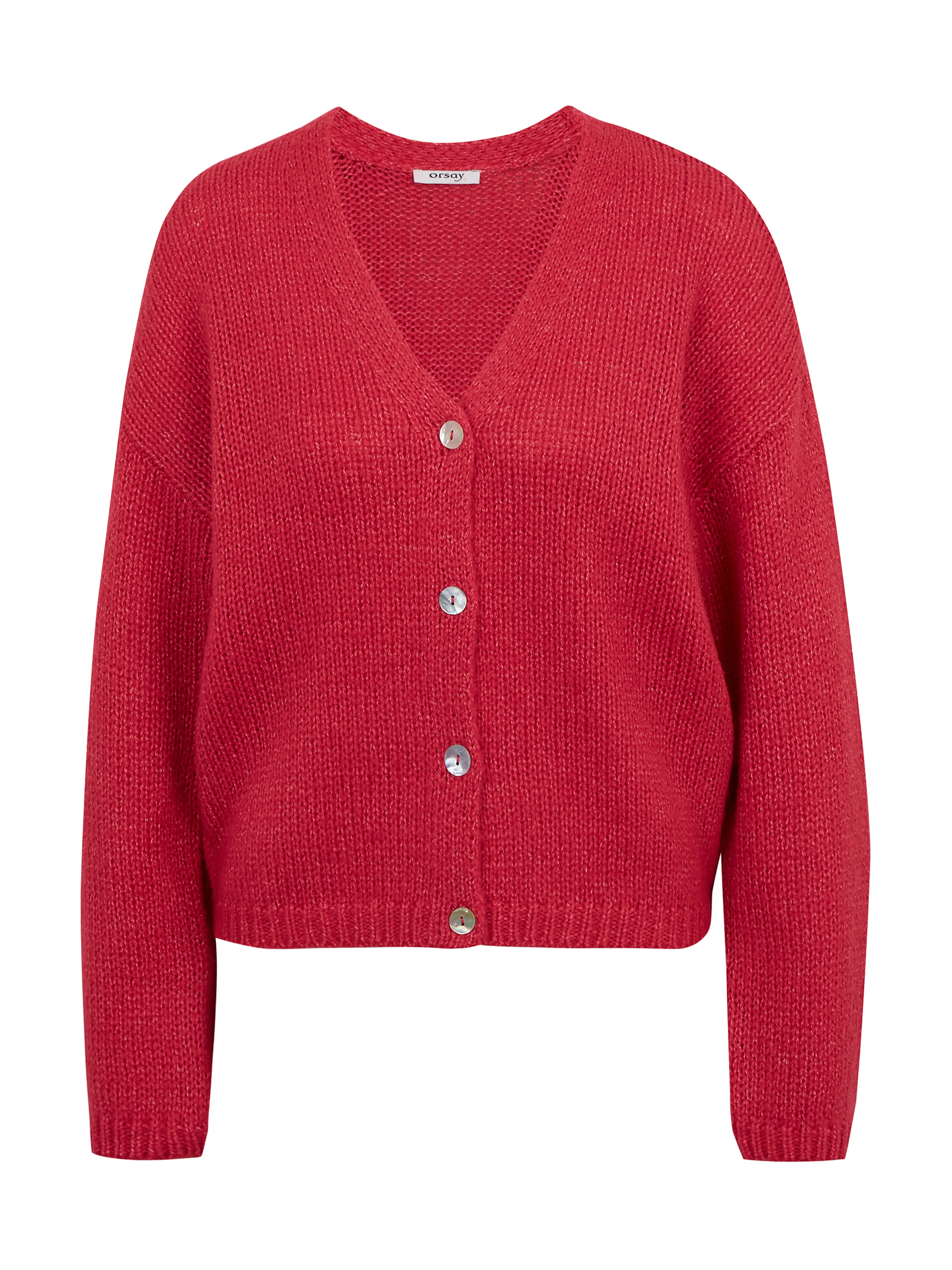 Dunkelrosa lockere Damen-Strickjacke ORSAY