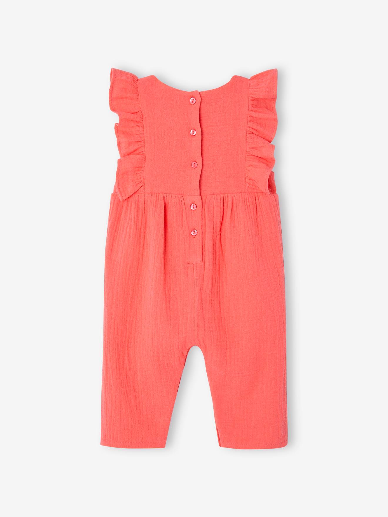 Vertbaudet Baby Overall aus Musselin - wollweiß