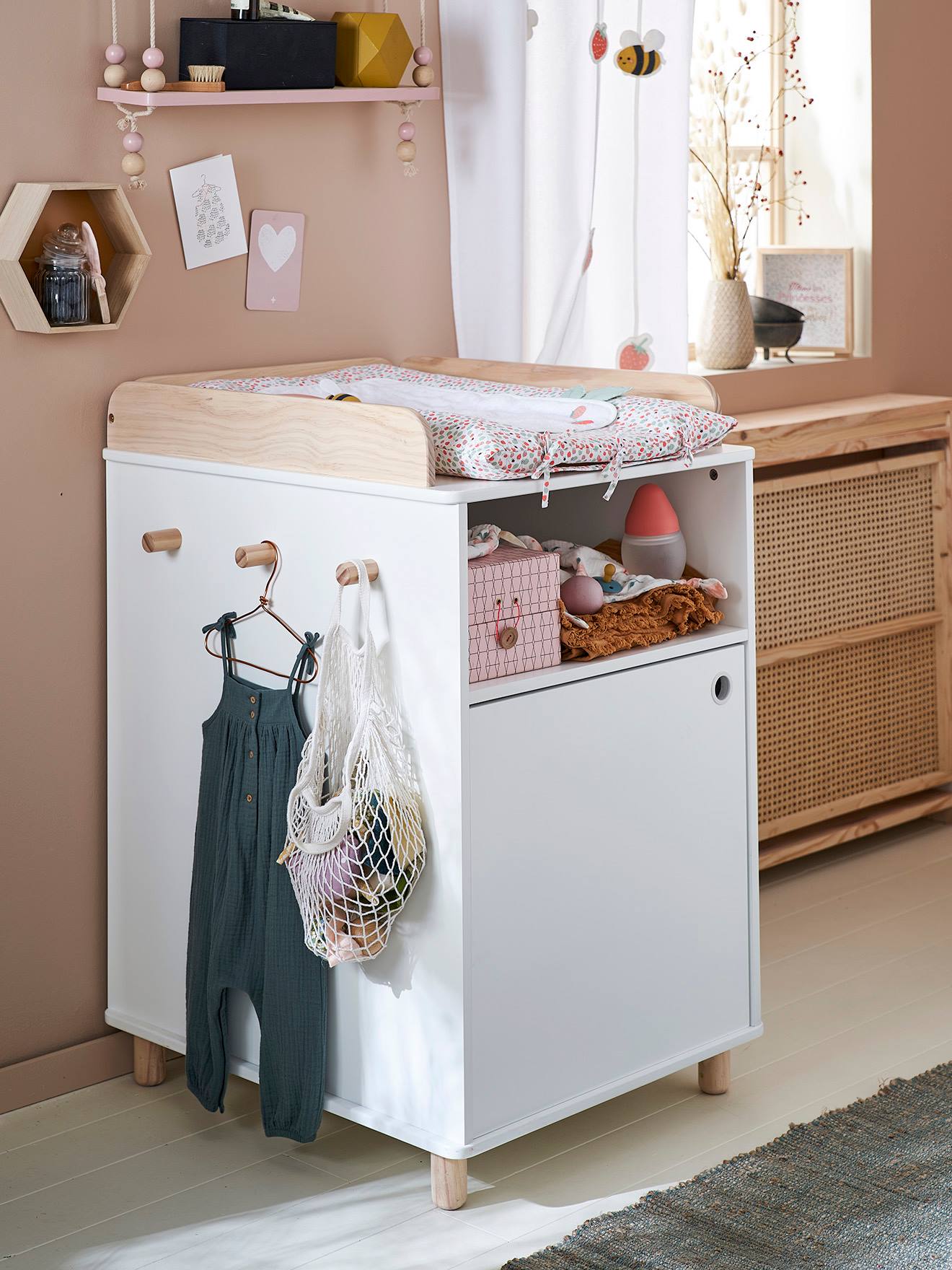 Vertbaudet Babyzimmer Wickeltisch PTILOU - weiß/natur
