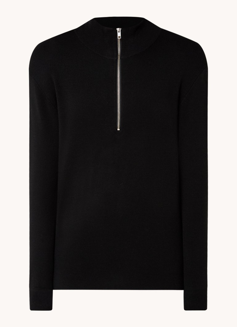 NN.07 Harald fine-knit sweater with half zip in wool blend