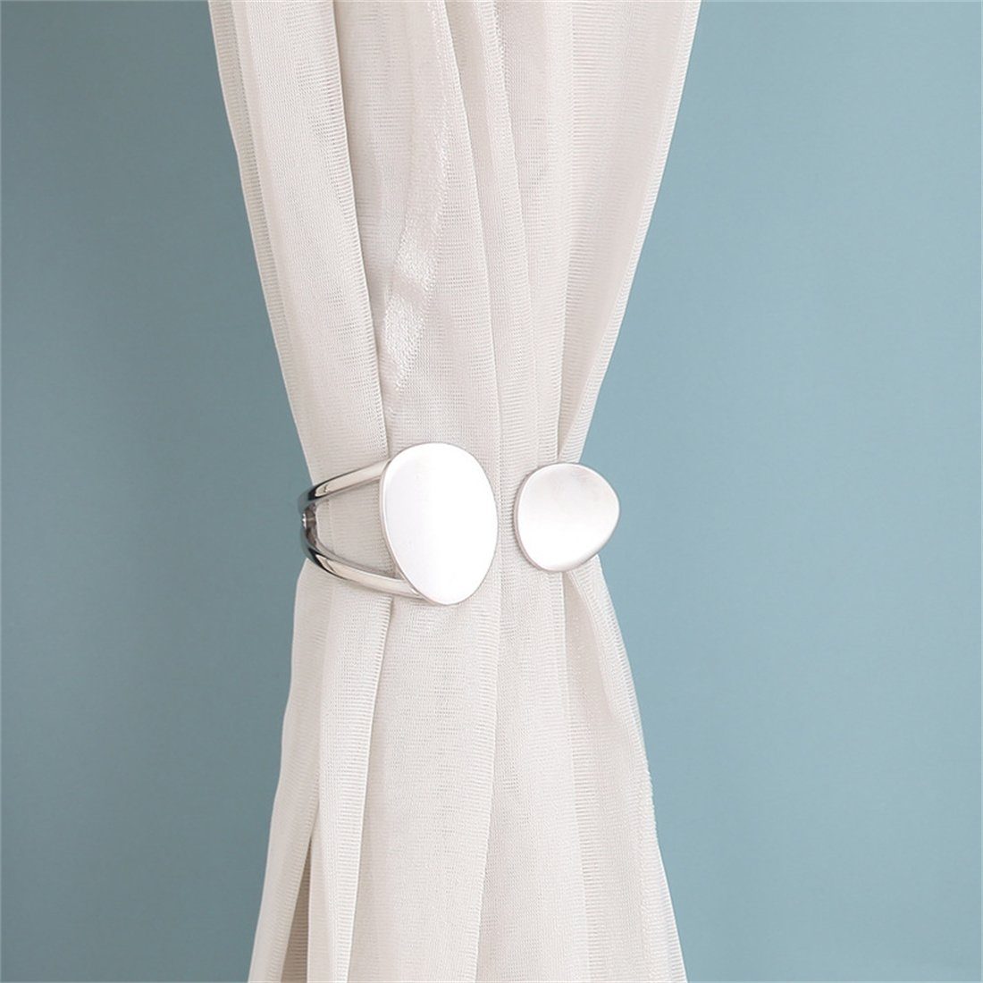 Raffhalter Asymmetrische ovale Gardinenhalter, 2er-Set, modisches Gardinenzubehör, HOPPO~