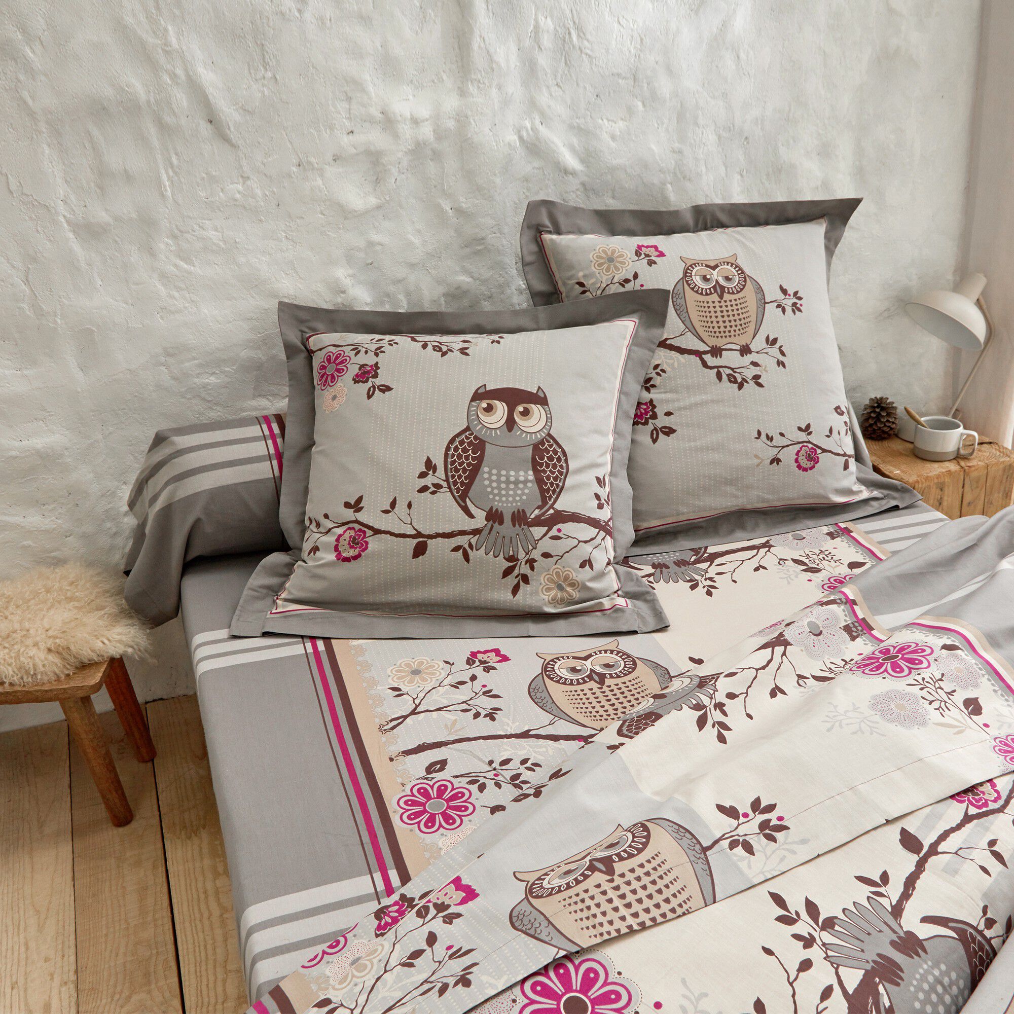 Linge de lit Chouette flanelle