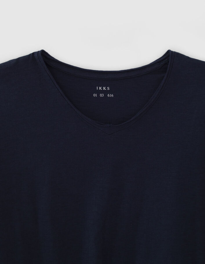 T-shirt L'Essentiel marine col V Homme