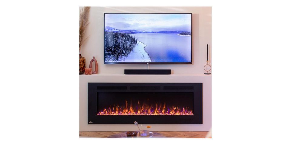 Napoleon Elektrokamin Allure Phantom 60 Wandkamin 152cm Elektrischer Kamin mit Fernbedienung, 950 und 2.000 Watt,orange, blau und Multi-Color