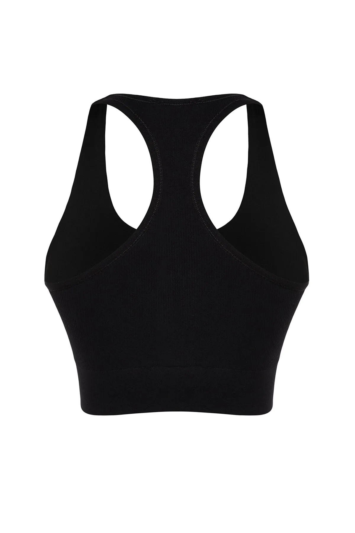 Trendyol Collection  Schwarzer nahtloser/nahtlos unterstützter/formender Neckholder-Strick-Sport-BH THMAW24SS00009