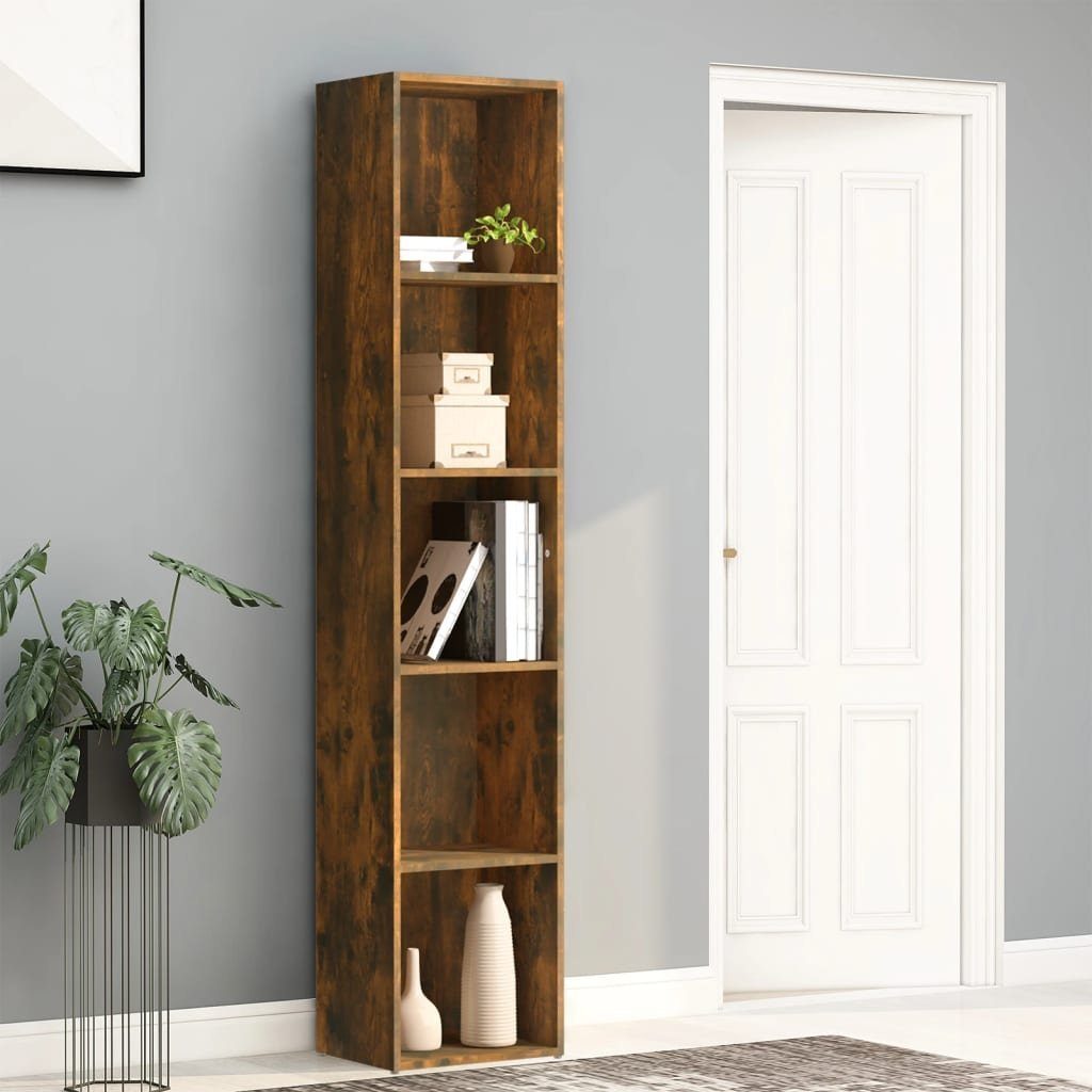 vidaXL Bücherregal Bücherregal Räuchereiche 40x30x189 cm Holzwerkstoff, 1-tlg.