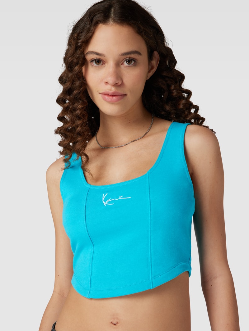 Crop Top mit Label-Stitching - P&C x Karl Kani in tuerkis