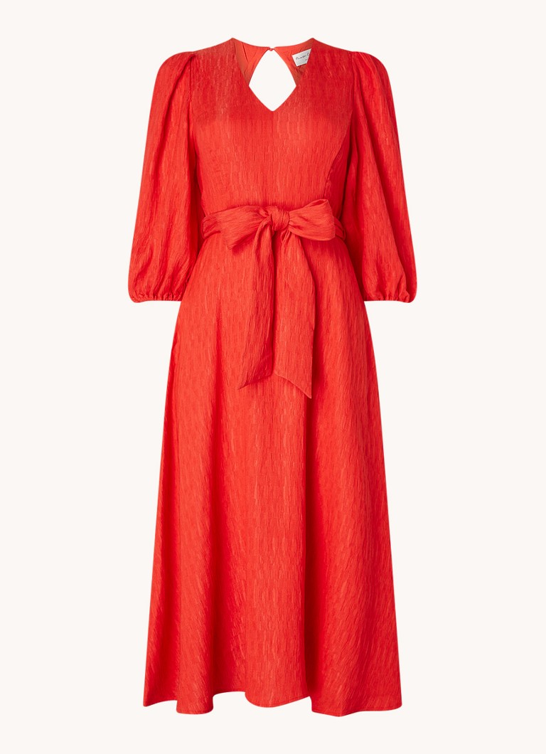 Vestido midi Phase Eight Petite Marilyn con cinturón de lazo y espalda baja.