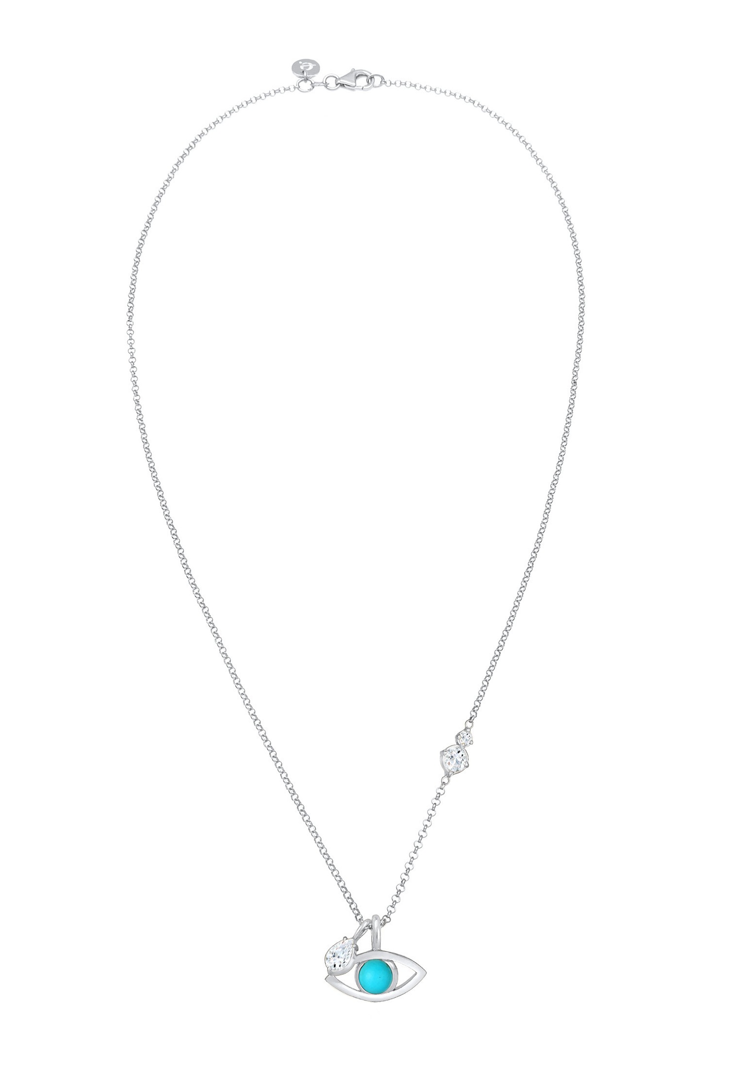 Elli PREMIUM tirkizni topaz solitar za žene od 925 sterling srebra