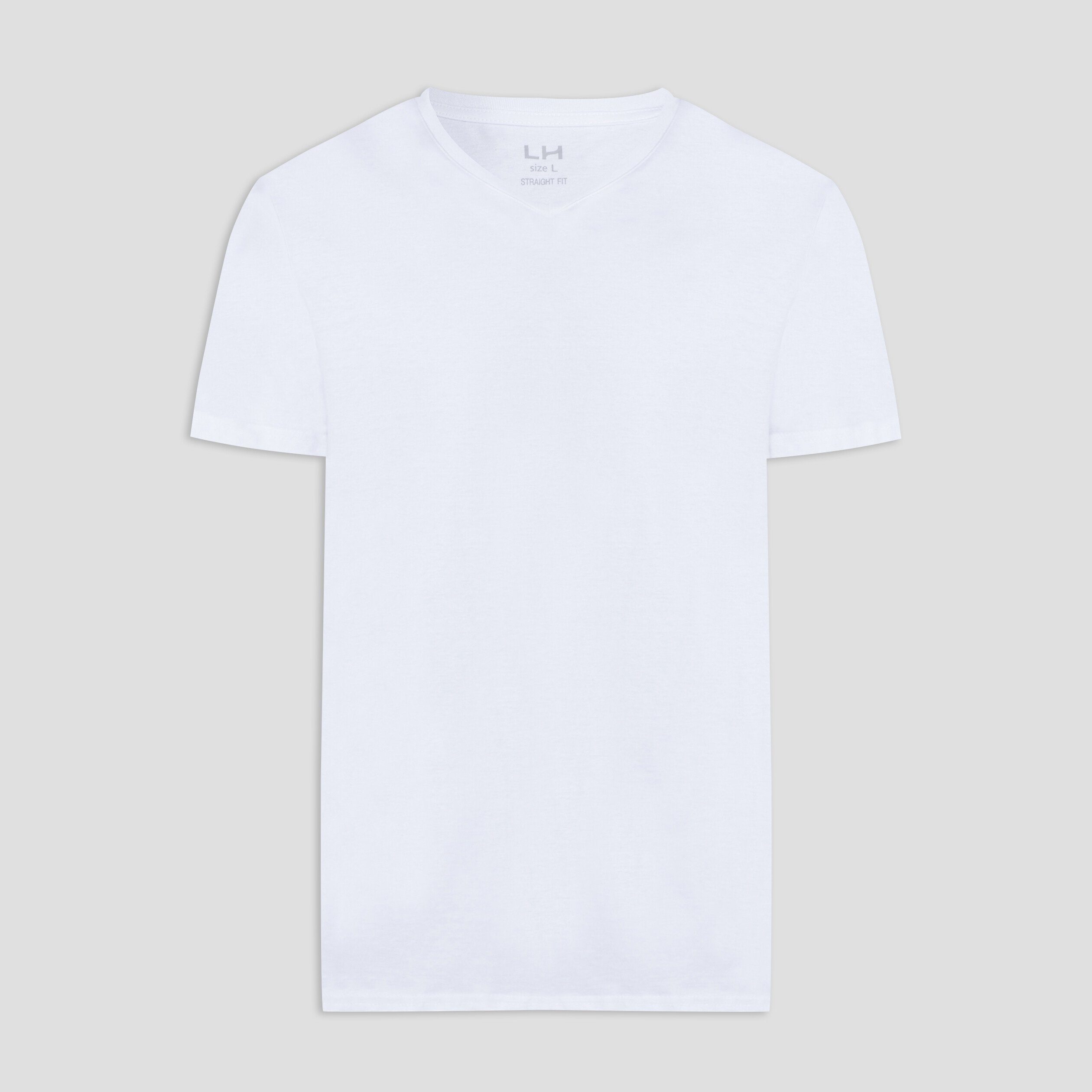 T-shirt manches courtes coton col V blanc homme | La Halle