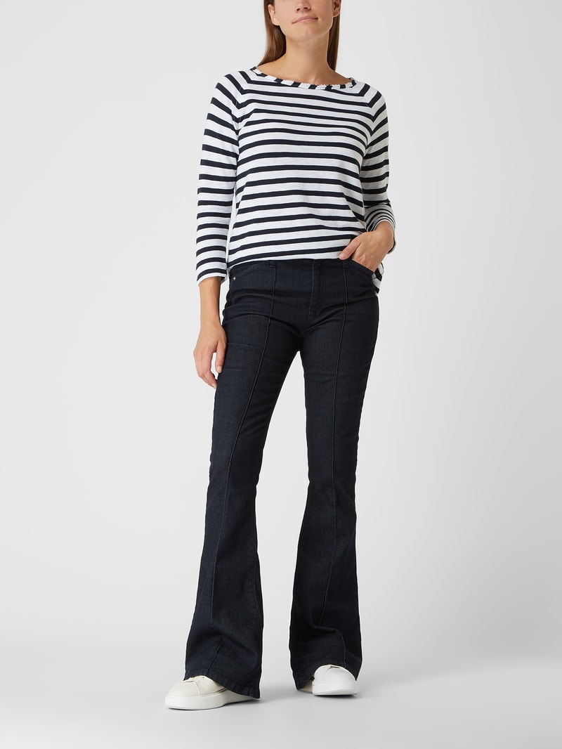 Flared Fit Jeans mit Stretch-Anteil in dunkelblau