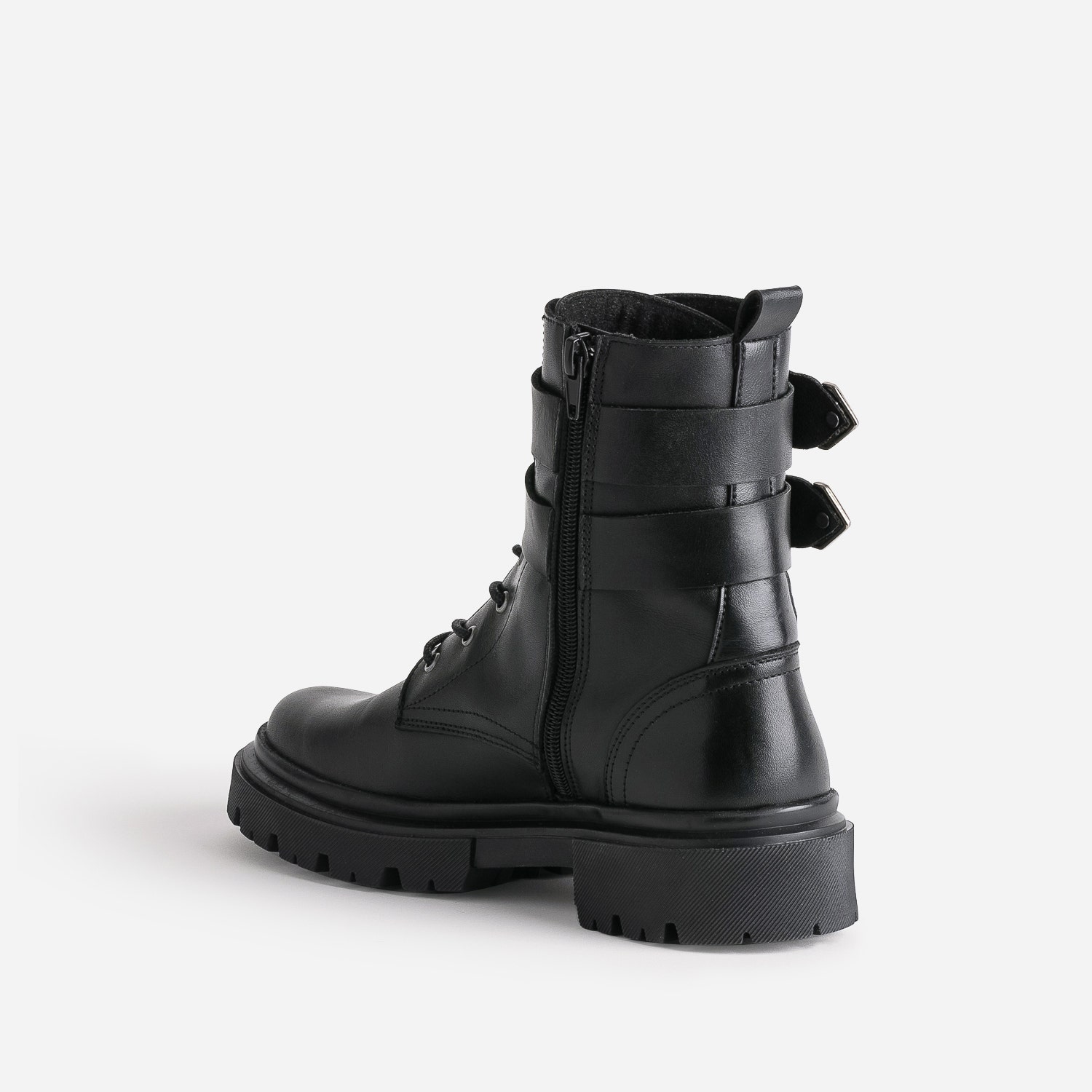Boots éco-conçu à lacet TEXTO noir avec double boucle