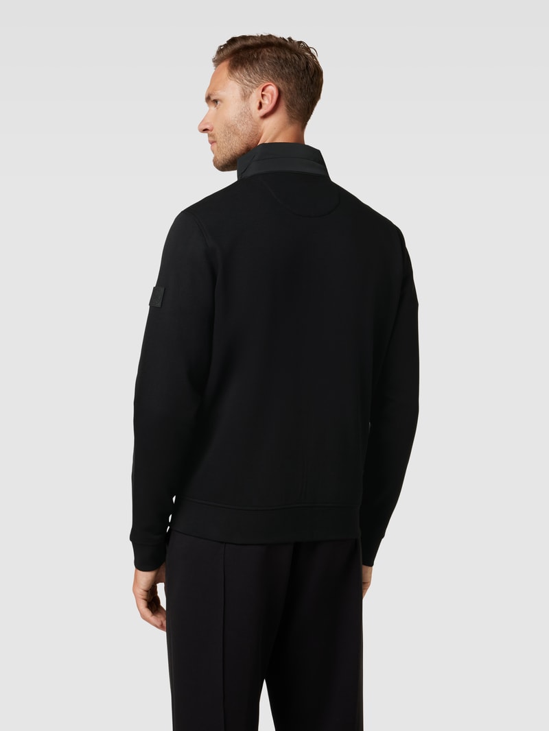 Sweatjacke mit Stehkragen in schwarz