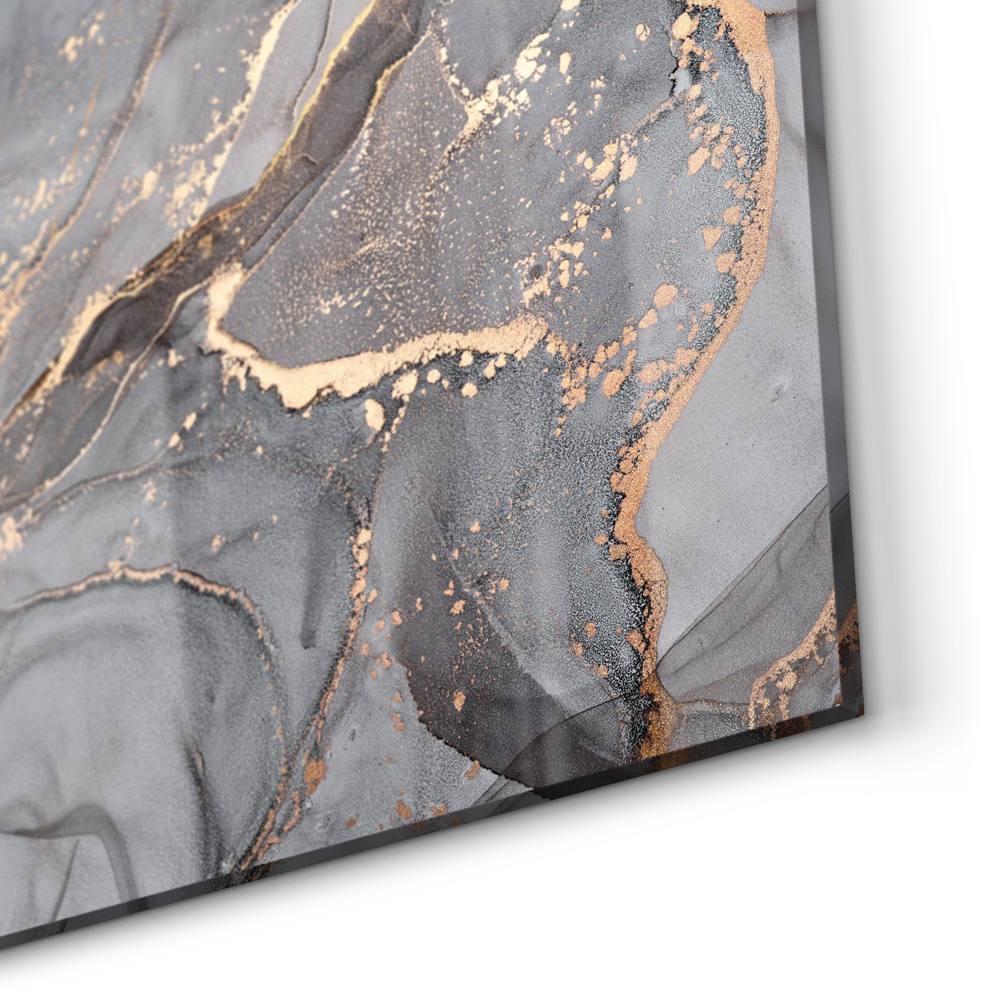 DEQORI Küchenrückwand 'Elegantes Marmormuster', Glas Spritzschutz Badrückwand Herdblende