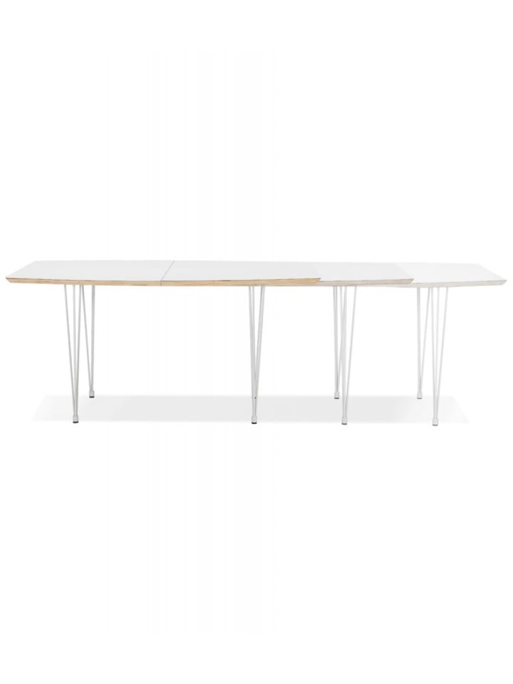 KADIMA DESIGN Ausziehbarer Esstisch aus Holz mit Metallbeinen | Moderner Stil in Weiß-Beige günstig kaufen onesize