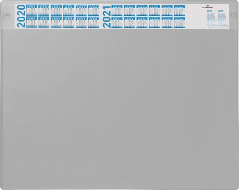DURABLE Schreibunterlage Kalender Design Premium Kunststoff Grau 65 x 52 cm