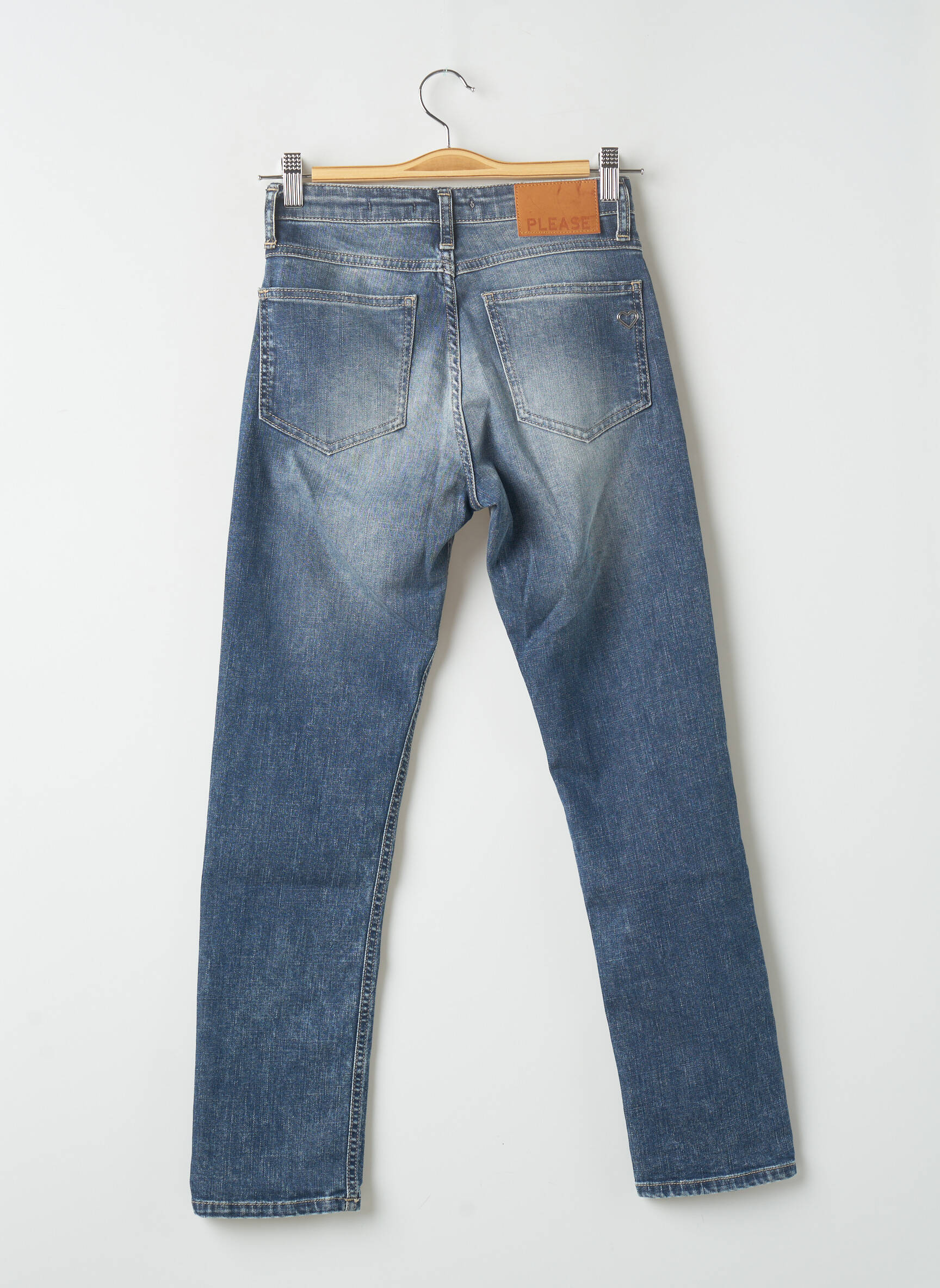 Please Jeans Coupe Slim Femme couleur bleu