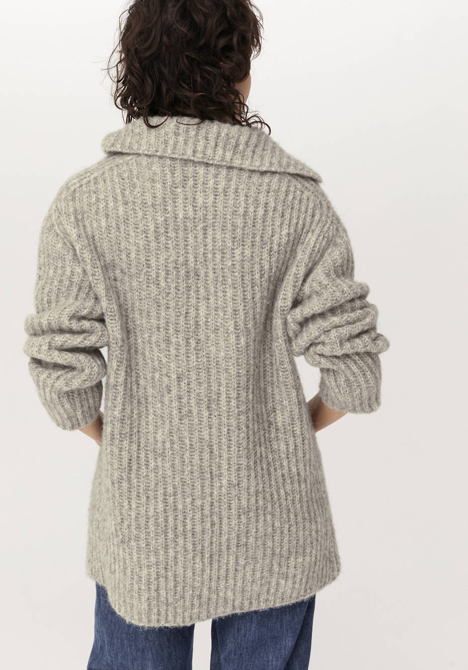 Strickjacke aus Alpaka mit Bio-Baumwolle