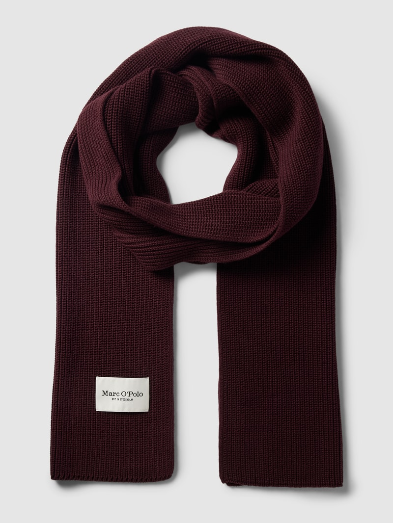 Schal mit Label-Patch in bordeaux rot