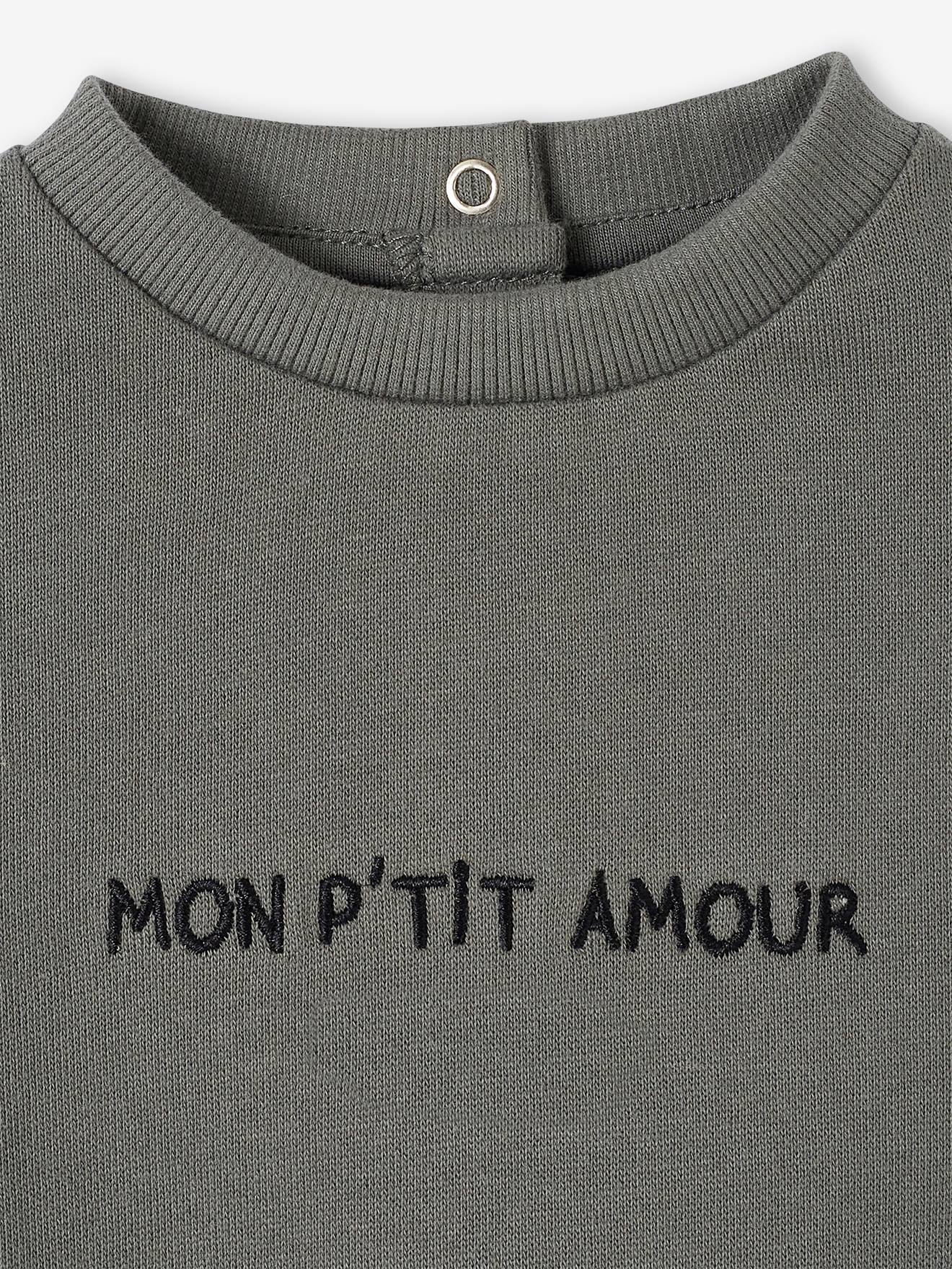 Sweat personnalisable bébé vert de gris